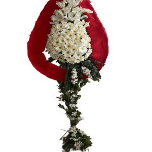 Beyaz Gerbera ve Lilyum Çelenk